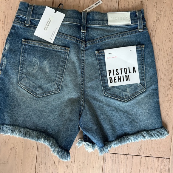 NEW Pistola Devin High Rise mom Jean Short Cutoff in Bluegrass - Picture 4 of 10